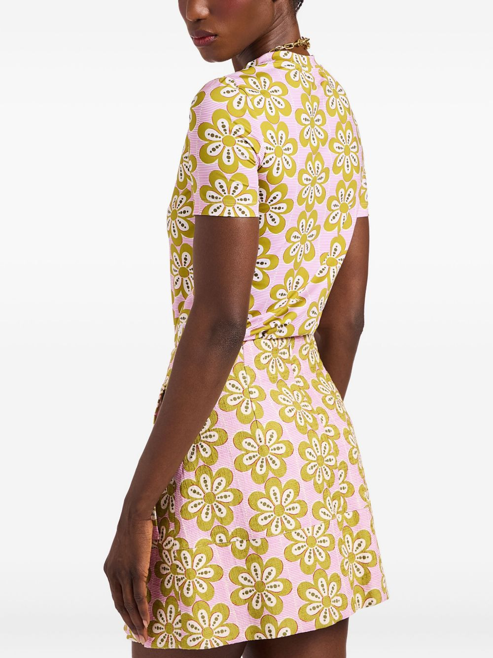flower-print short-sleeve T-shirt - 3
