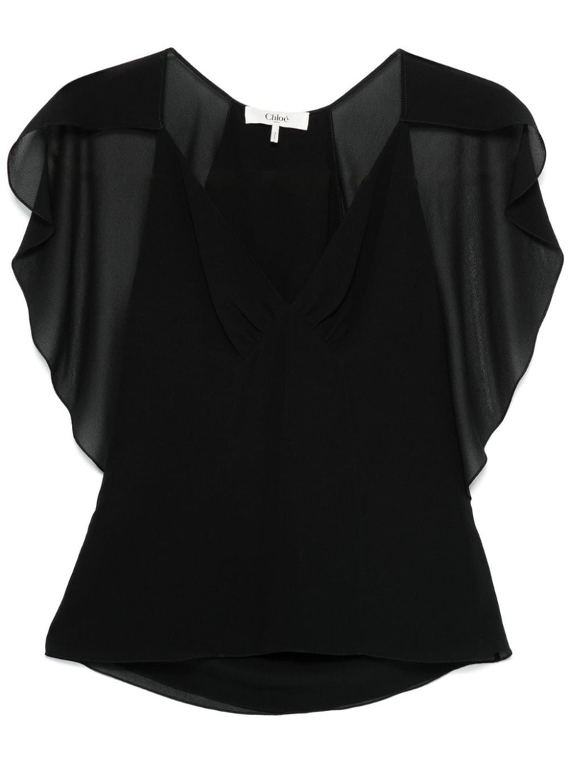 Chloé CAPE TOP IN SILK GEORGETTE outlook