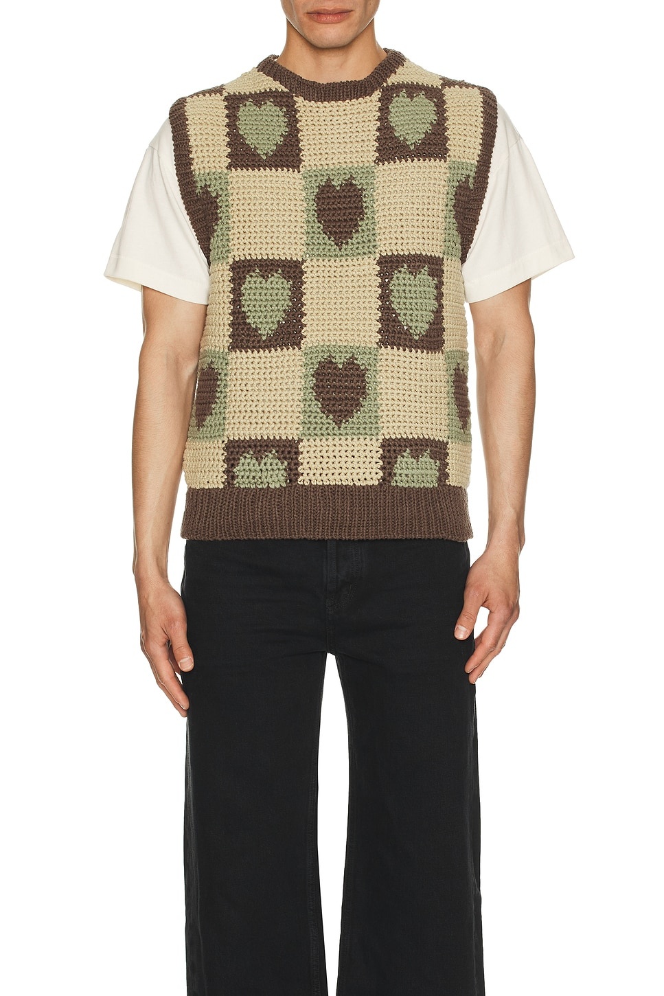 Crochet Knit Heart Vest - 3