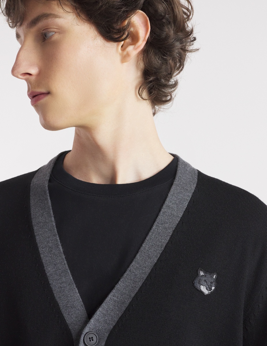 BOLD FOX HEAD PATCH BI-COLOR CARDIGAN - 4