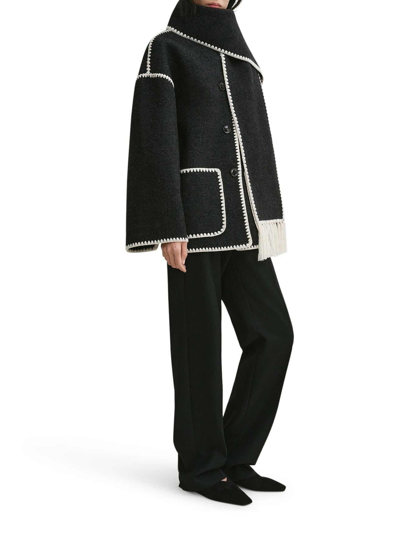 EMBROIDERED SCARF JACKET - 3
