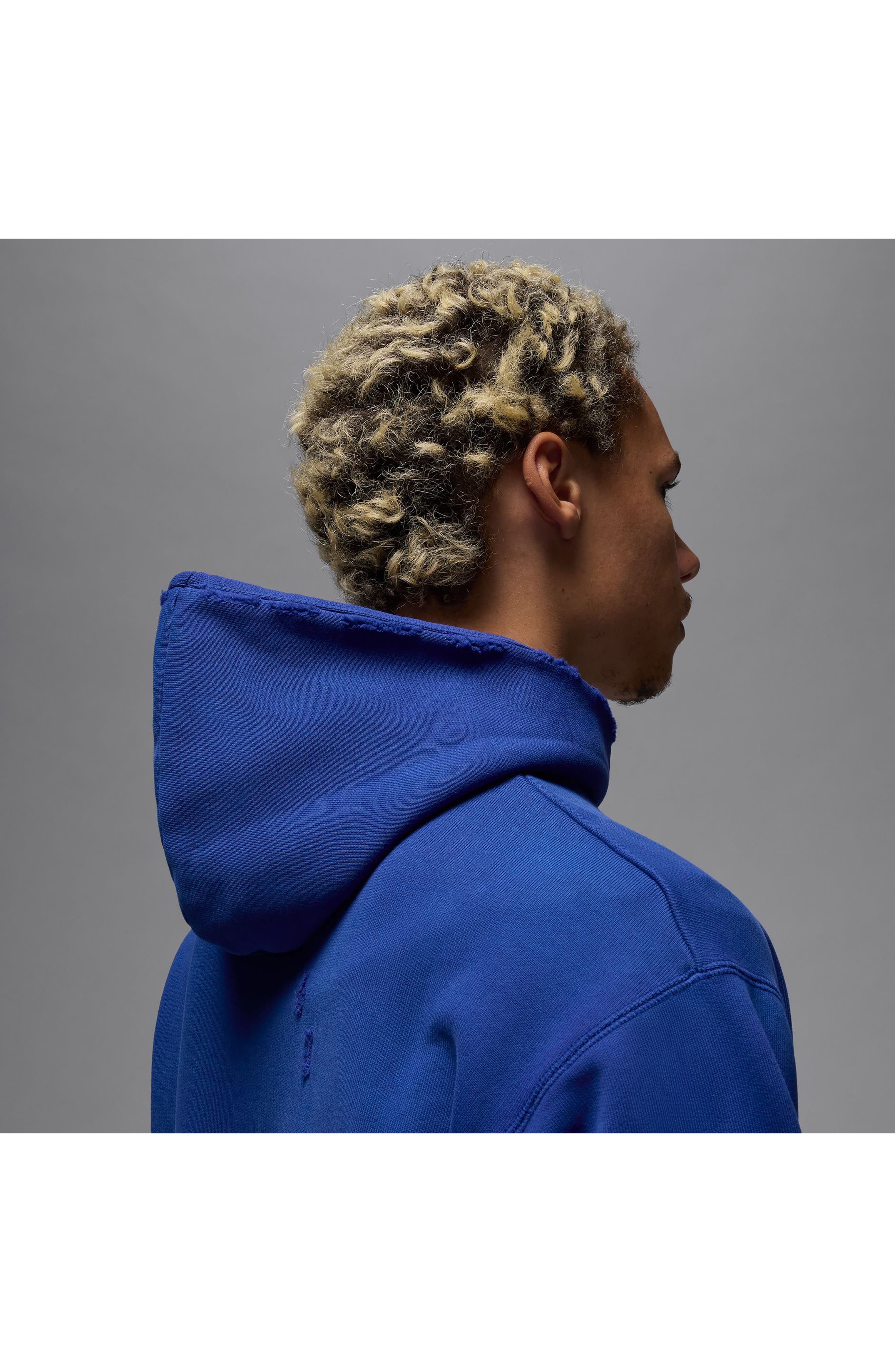 Jordan Rare Air Oversize Distressed Pullover Hoodie in Deep Royal at Nordstrom - 6