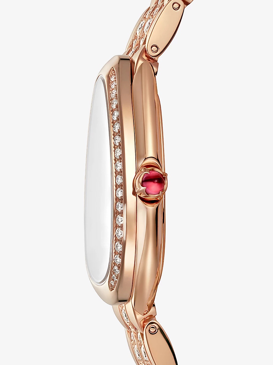 Serpenti Seduttori 18ct rose-gold and brilliant-cut diamond quartz watch - 3