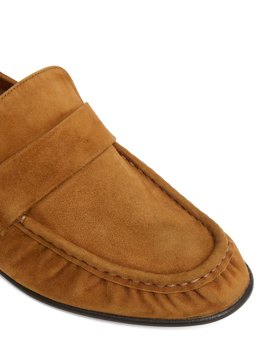 ruched suede loafers - 3