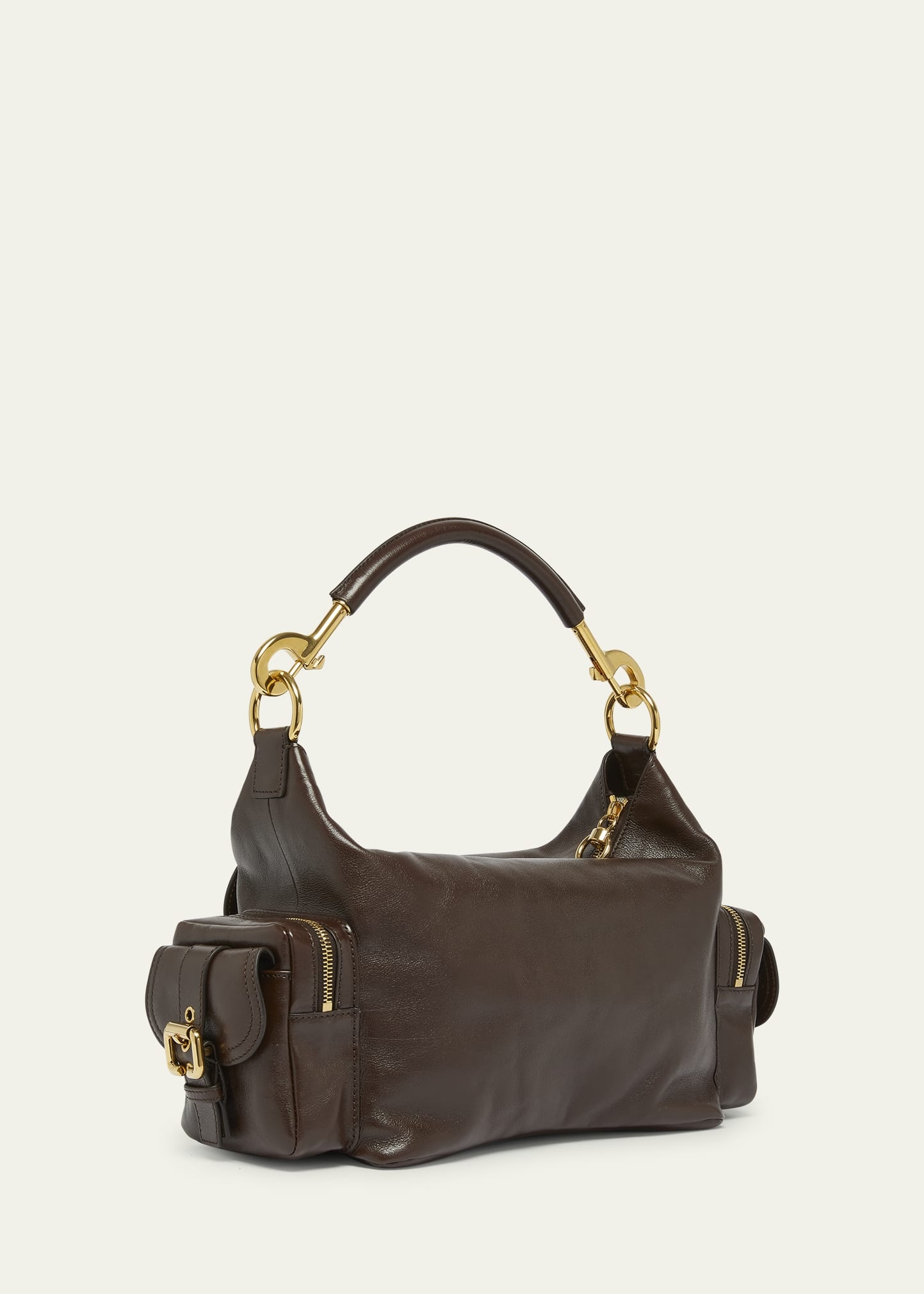 Camera Bag Medium in Natural Shiny Calfskin - 3