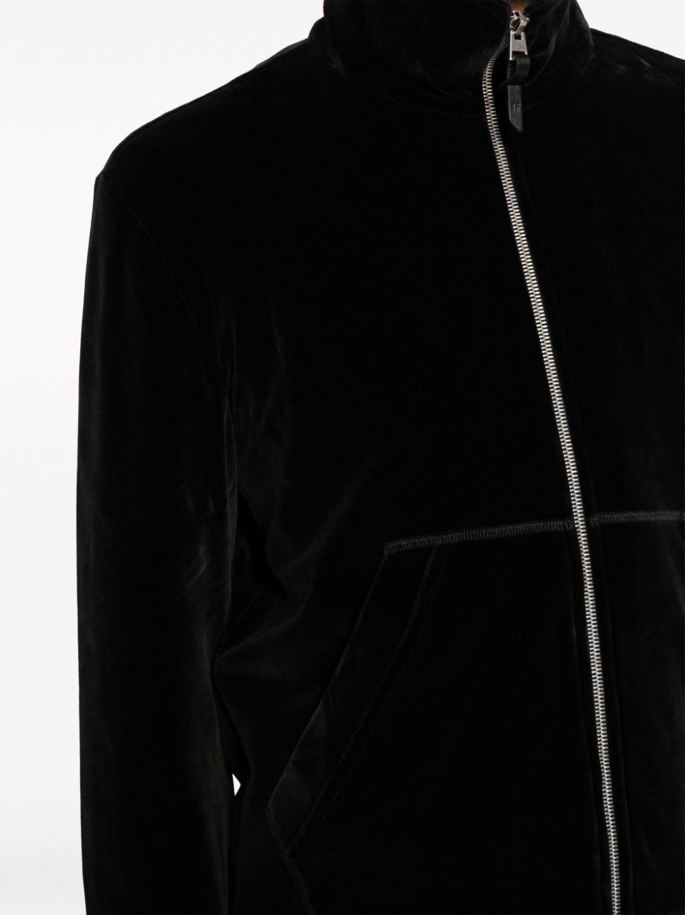 zip-up velvet jacket - 5