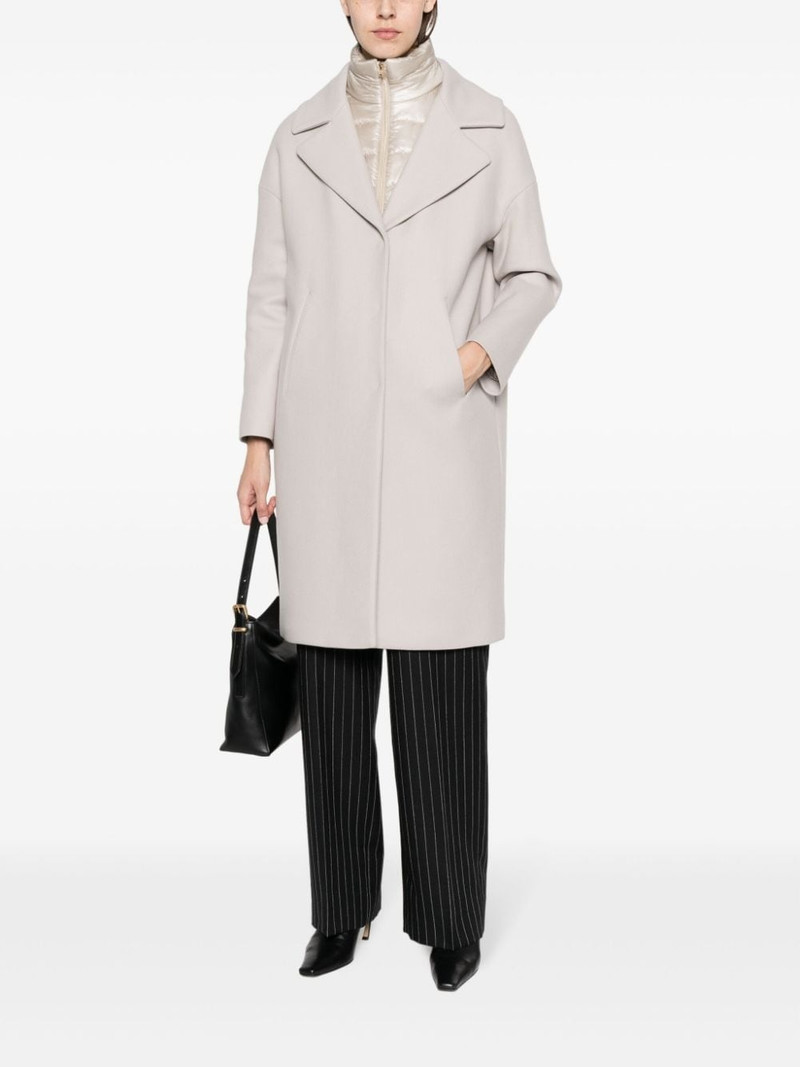 Herno padded-bib single-breasted coat outlook