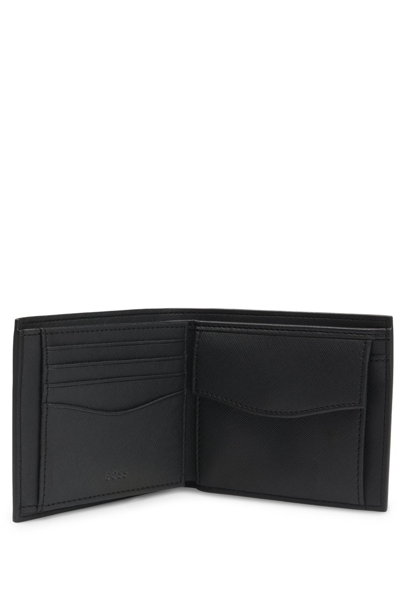 BOSS STRUCTURED TRIFOLD WALLET WITH MONOGRAM PATTERN outlook