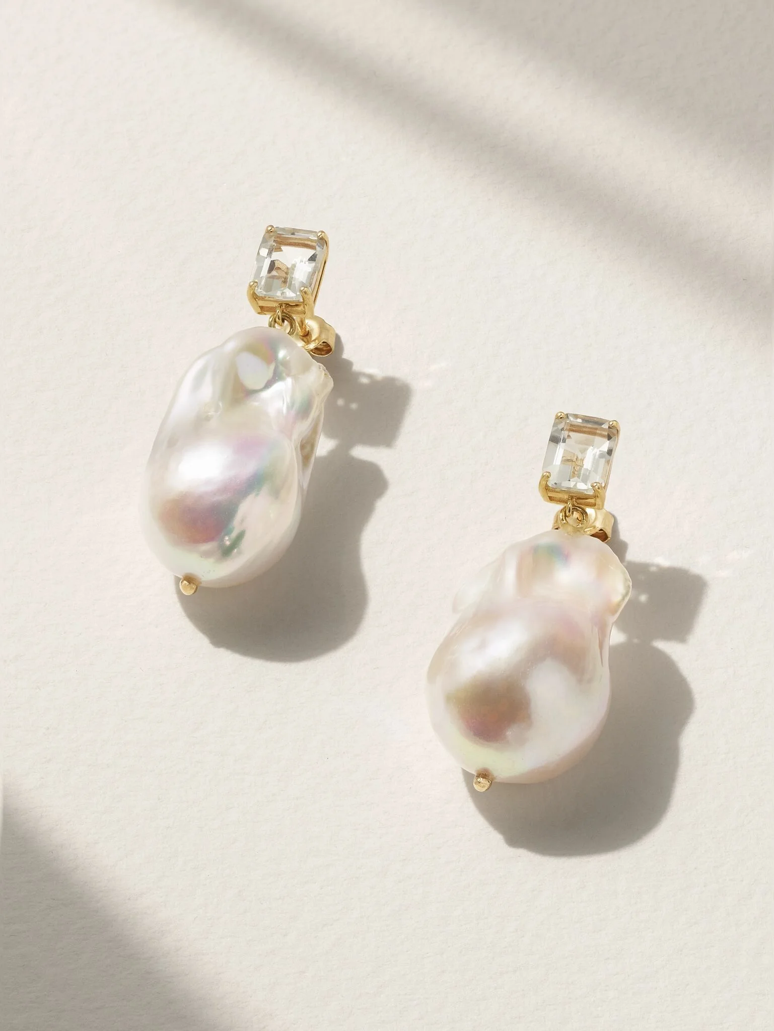 14-karat gold, pearl and amethyst earrings Gold - 1