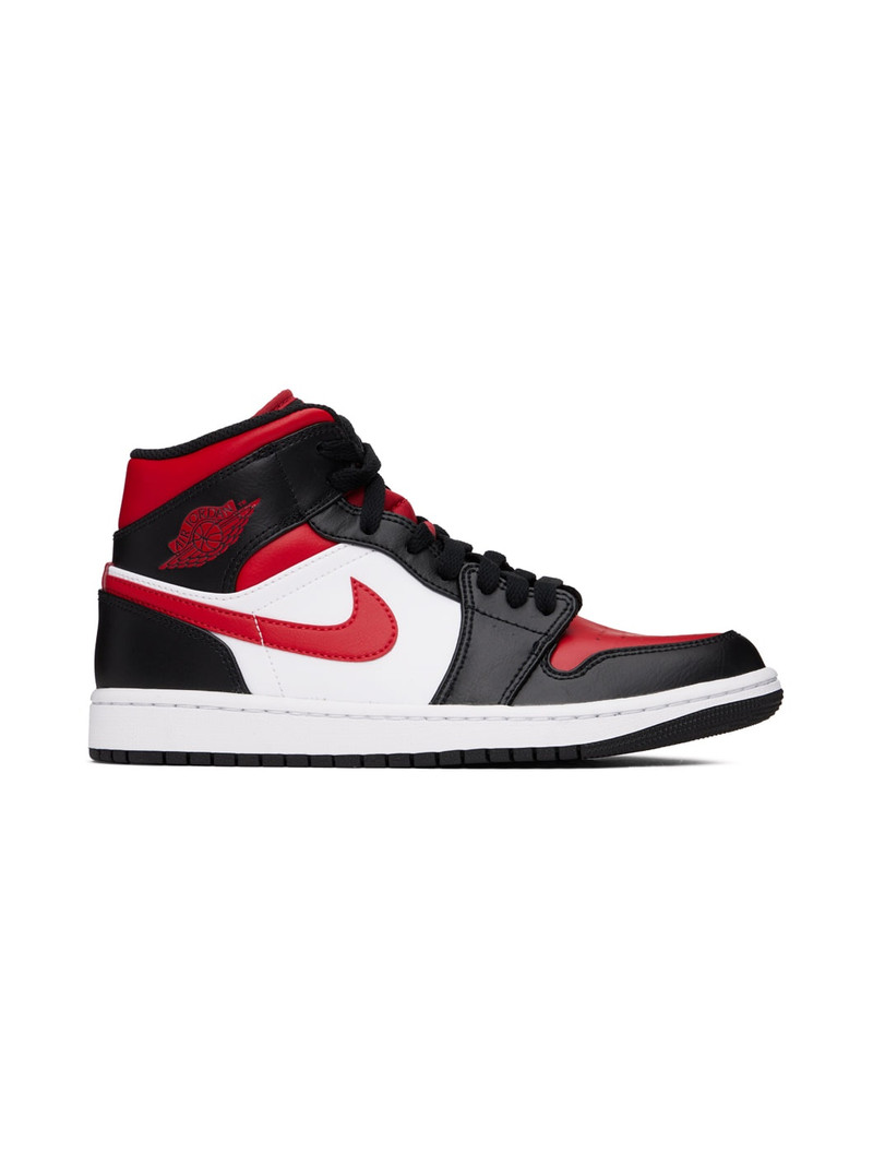 Black & Red Air Jordan 1 Mid Sneakers - 1