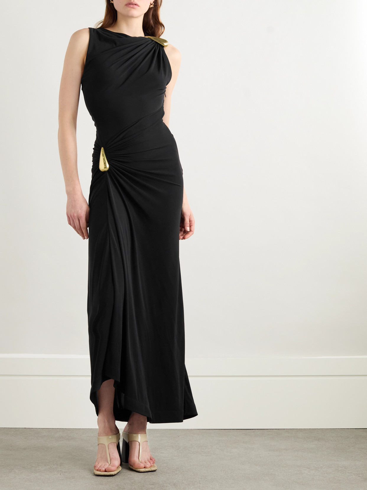 Gathered Embellished Crepe-jersey Maxi Dress - 2