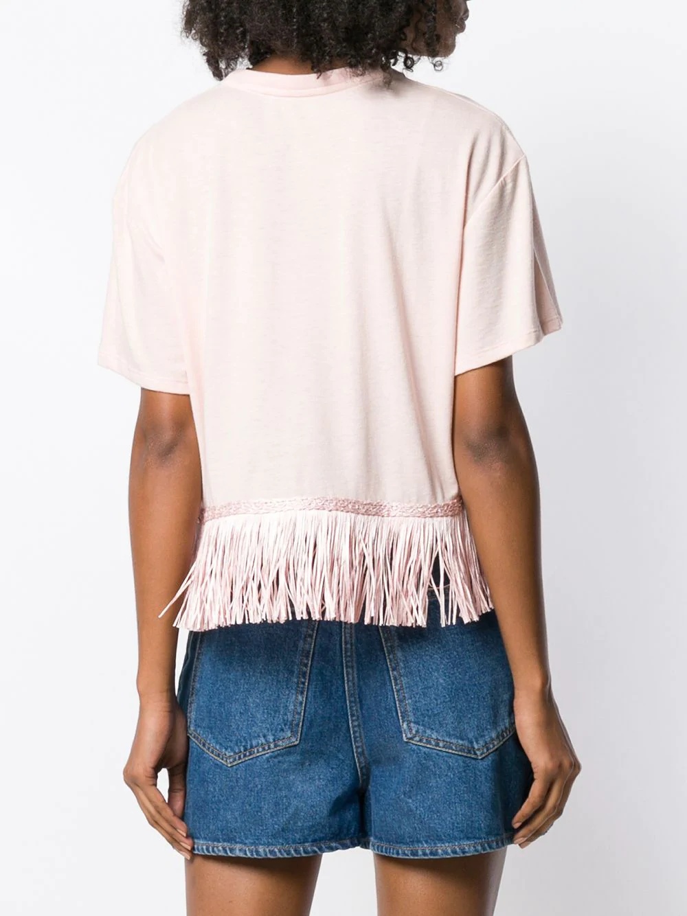 fringed embroidered T-shirt - 4