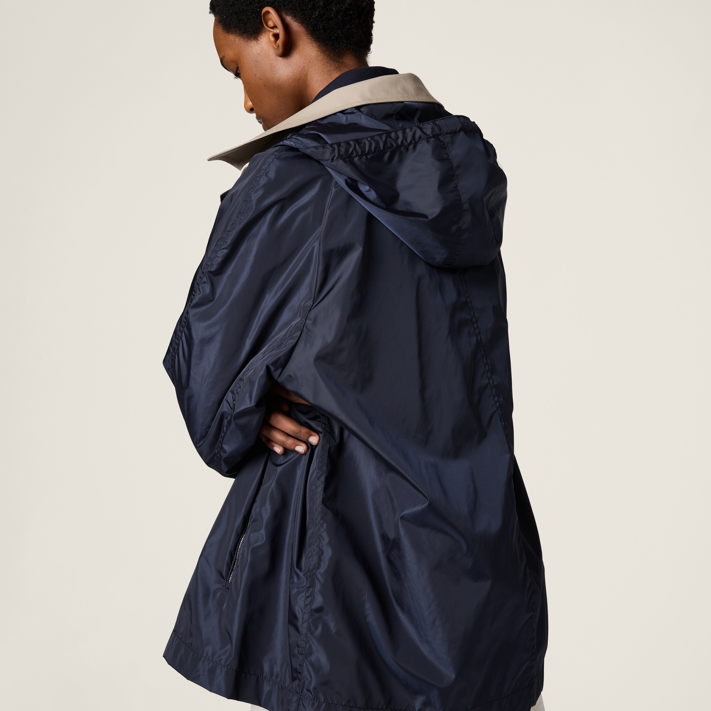 Panama cotton and technical pongé blouson jacket - 6