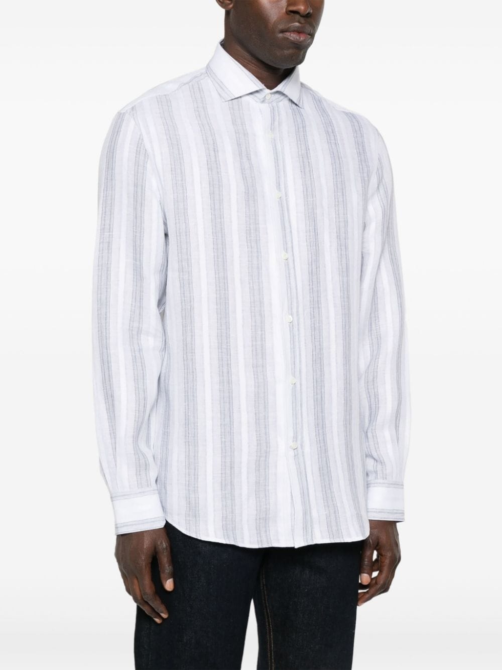 striped linen shirt - 3