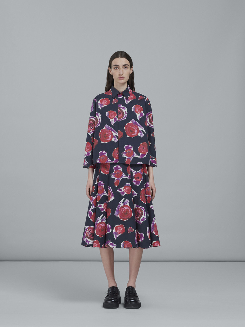 Marni SPINNING ROSES PRINT POPLIN BALLOON SKIRT outlook