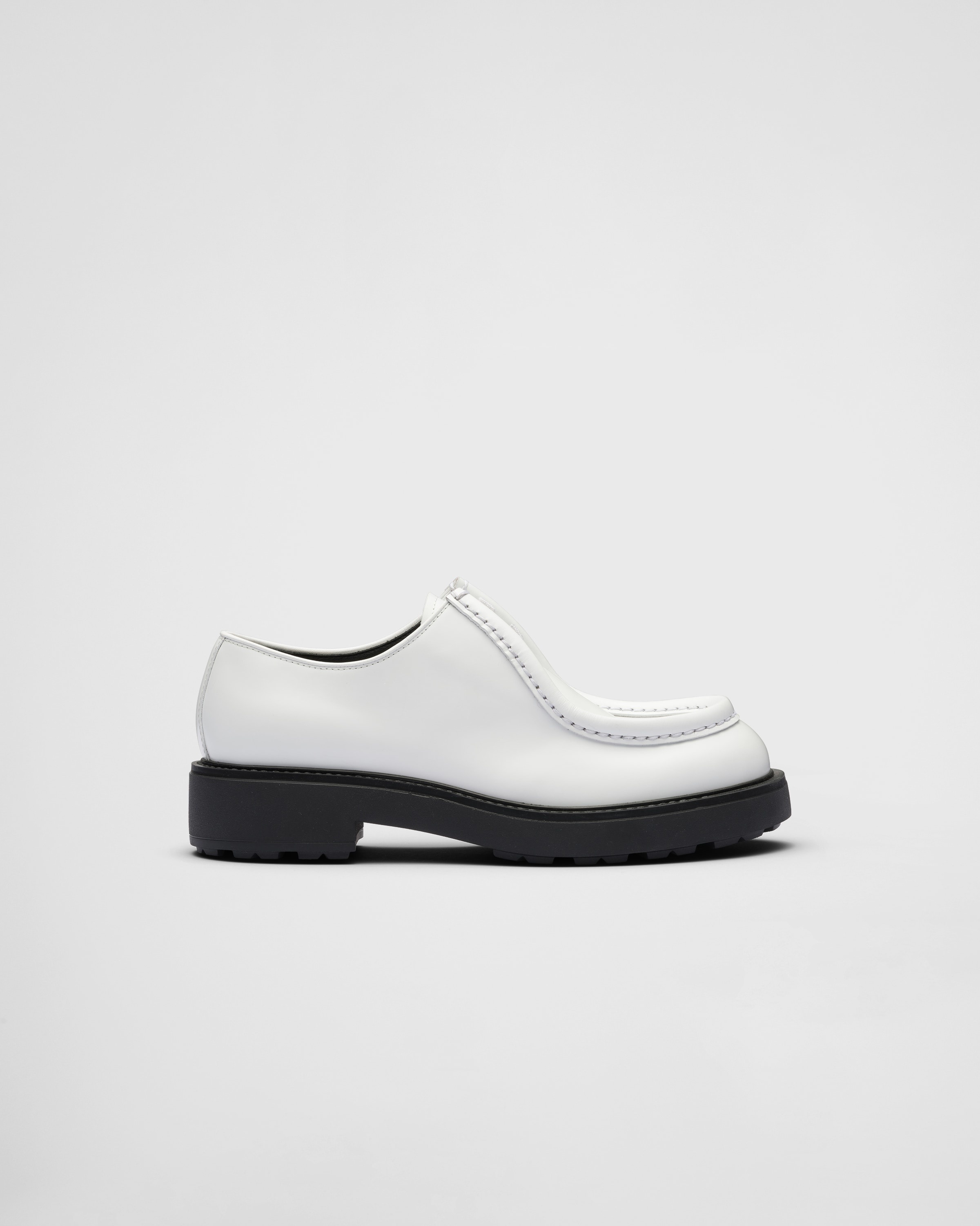 Prada Diapason opaque brushed leather lace-up shoes | REVERSIBLE