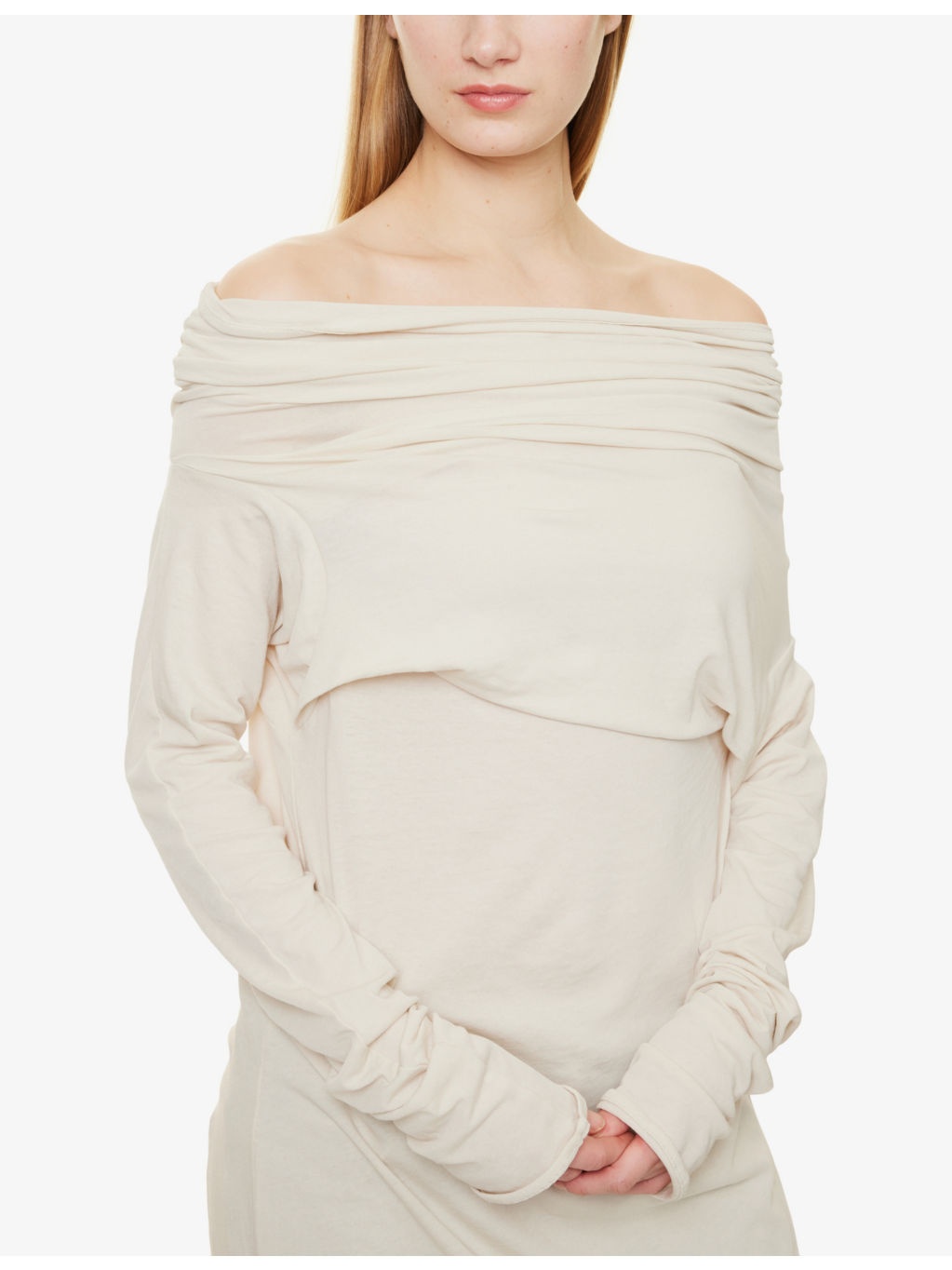 Bound Draped Stretch-Cotton Top - 5