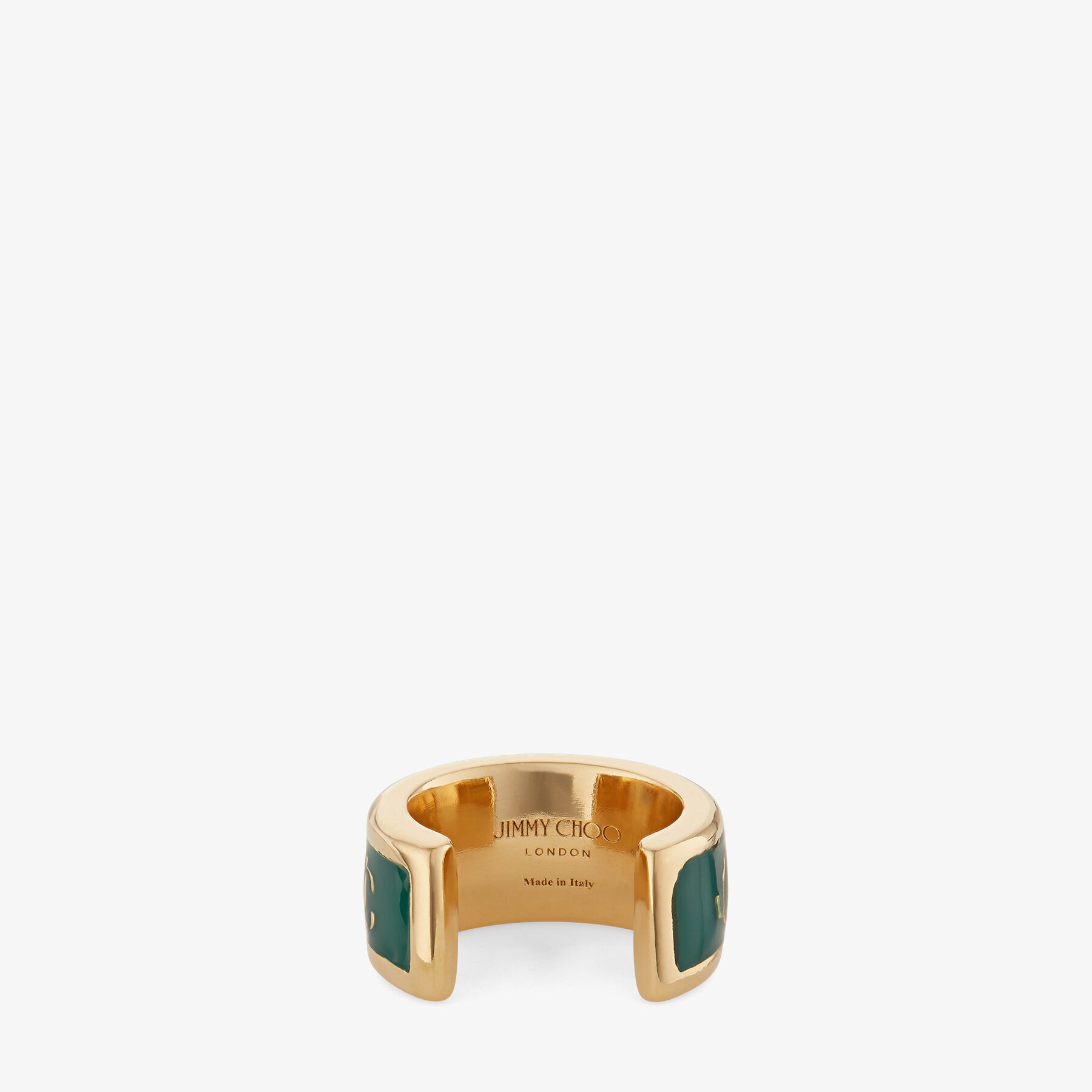 Single JC Ear Cuff
Gold-Finish Metal and Emerald Enamel JC Ear Cuff - 6