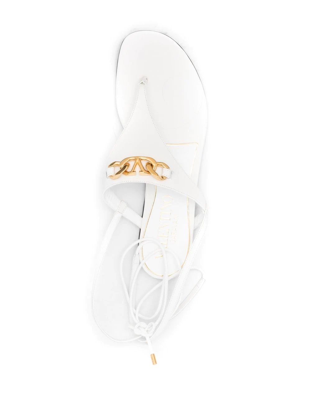 VLogo leather sandals - 4