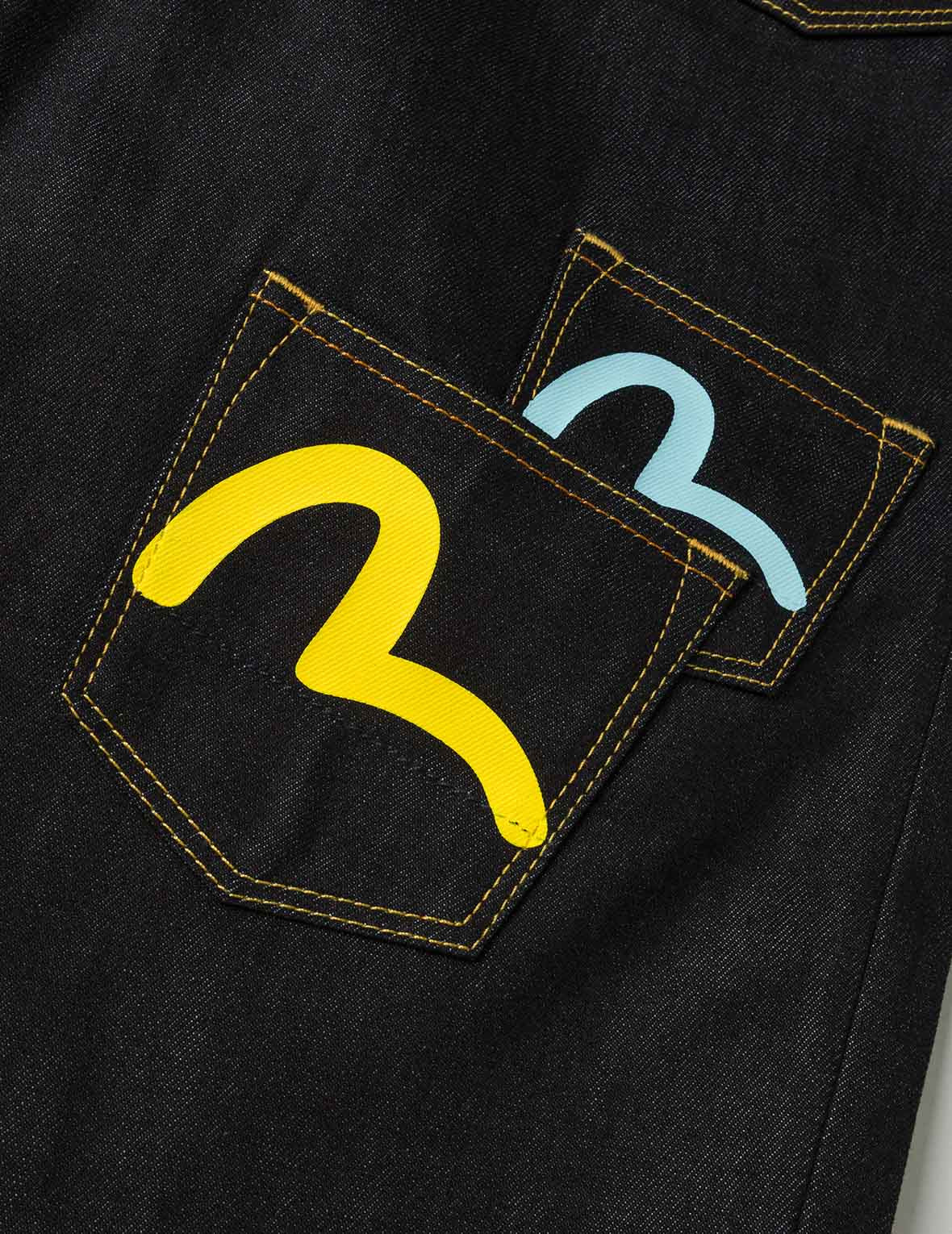 Seagull Print and Multi-Pocket Fashion Fit Denim Shorts - 7