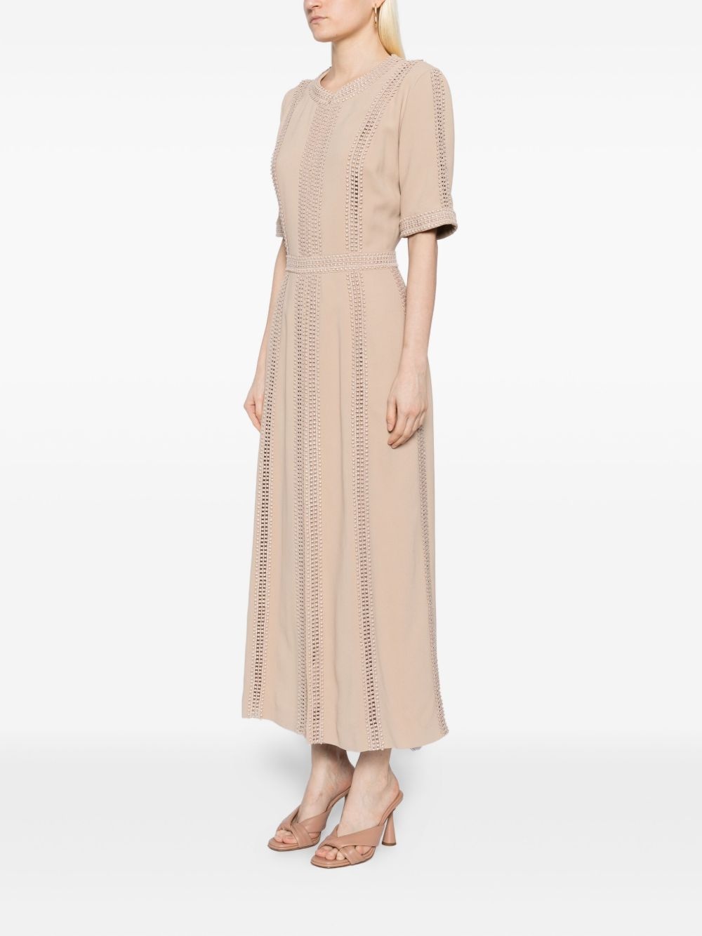 embellished-trim dress - 3