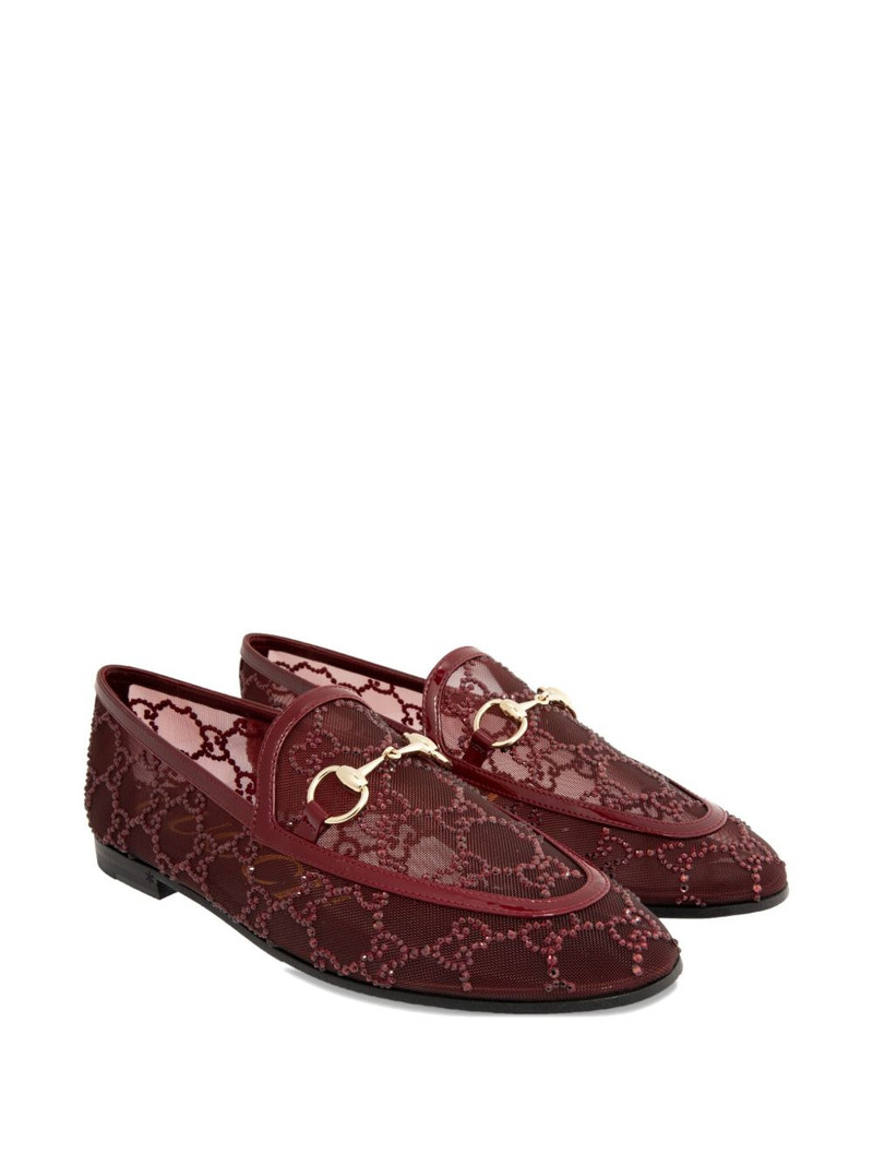 GUCCI crystal-embellished horsebit loafers outlook
