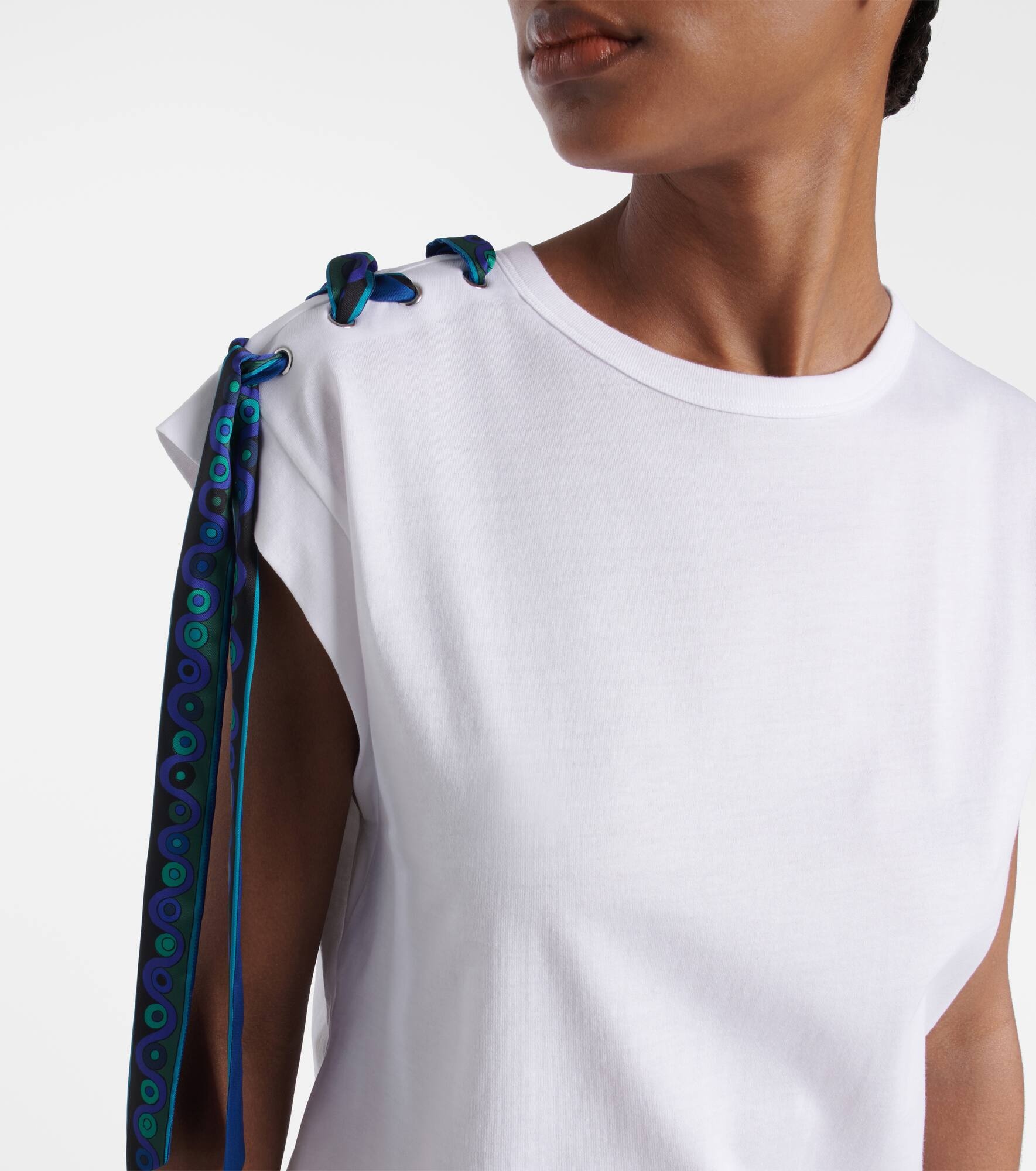 Iride-detail cotton T-shirt - 4