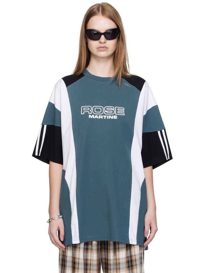 Blue Oversized Panelled T-shirt 1