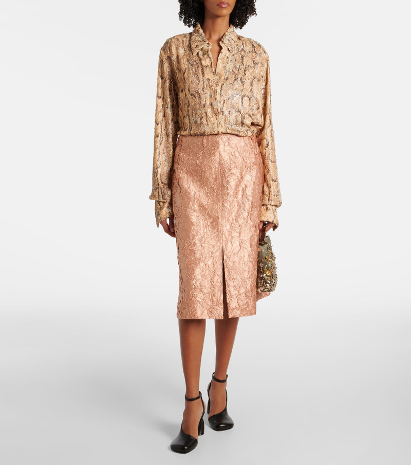 Dries Van Noten Lamé midi skirt outlook