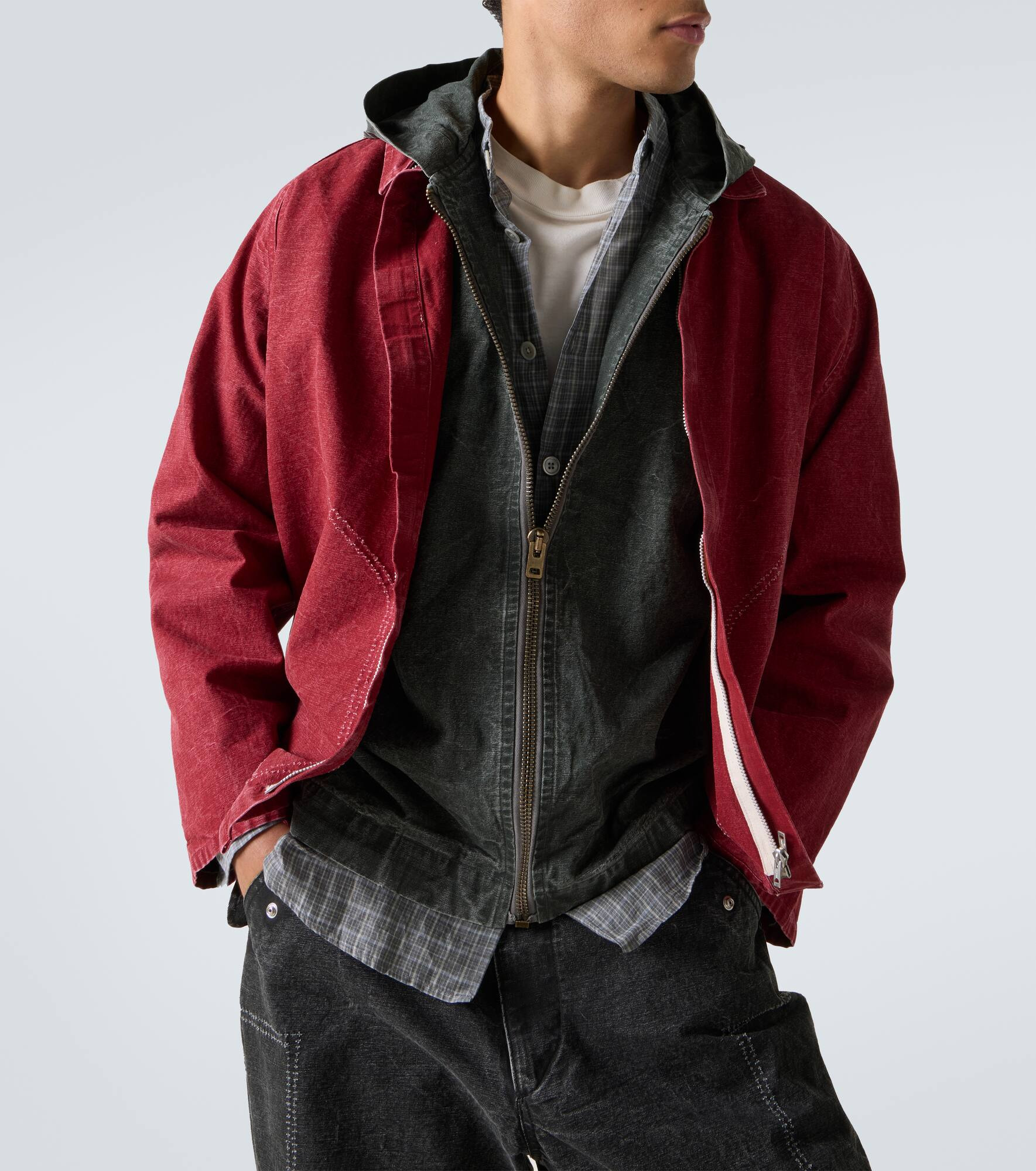 Hooded cotton denim jacket - 5