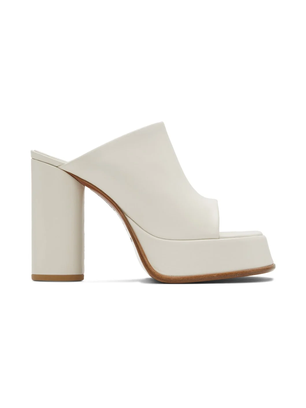 White Platform Mules - 1