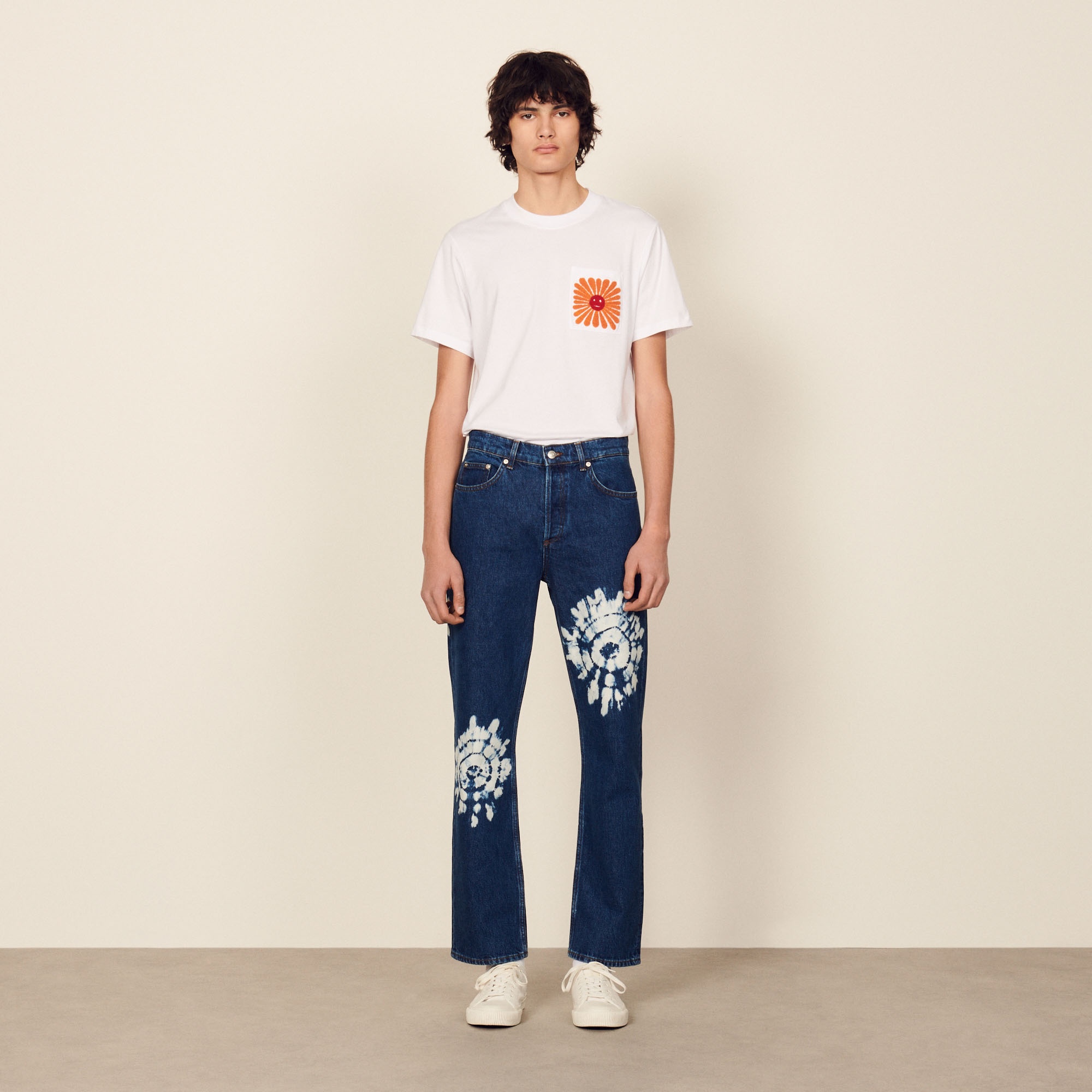 Straight-cut tie-dye jeans - 6