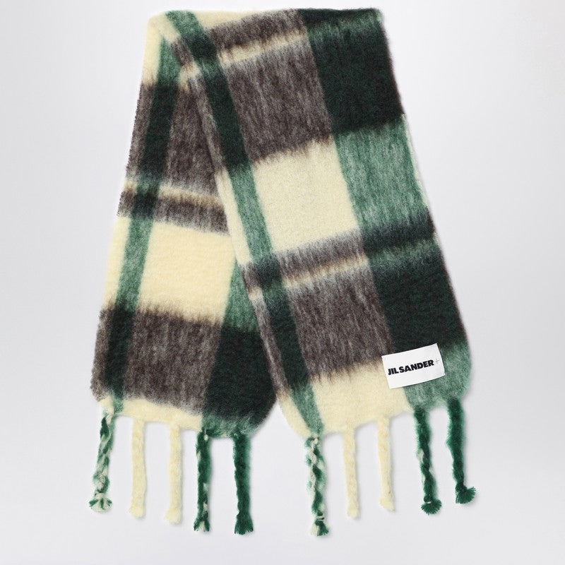 Jil Sander Yellow/Brown/Green Mohair Blend Scarf Women - 1