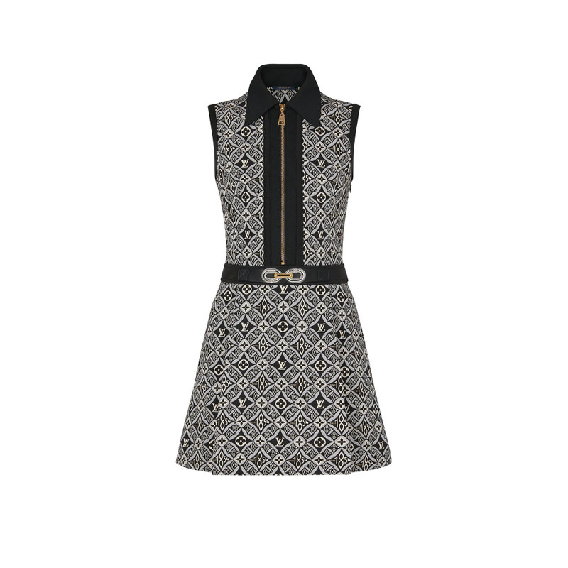 knee length dresses for ladies Louis Vuitton Herringbone Wool Mini Dress