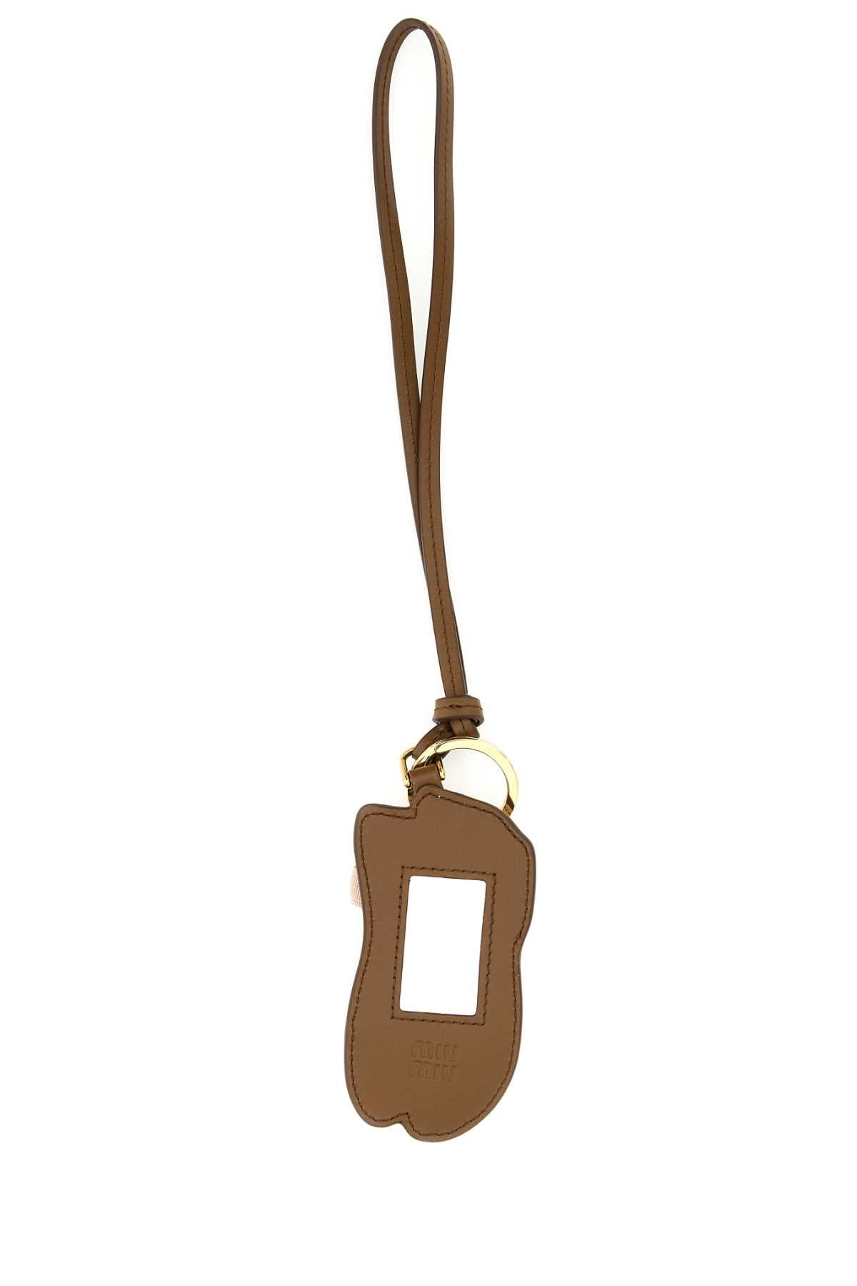 Miu Miu Women Pastel Pink Leather Keyring - 2