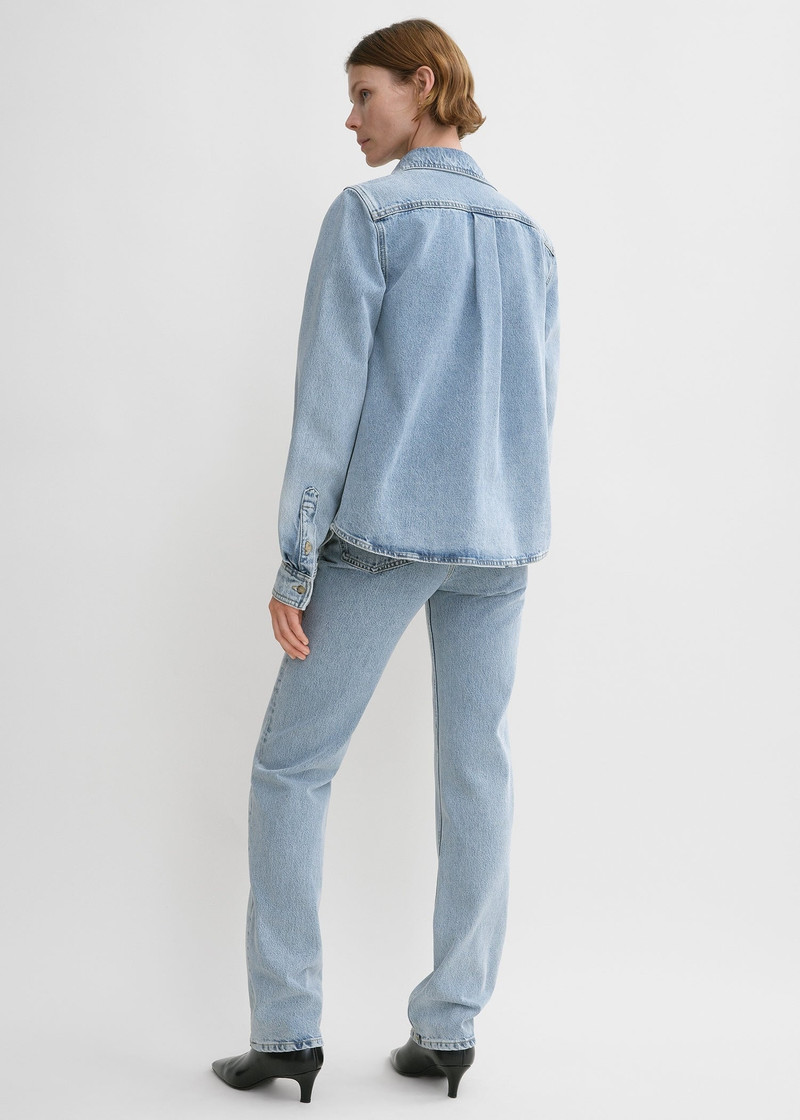 Totême Petite denim shirt cool blue outlook