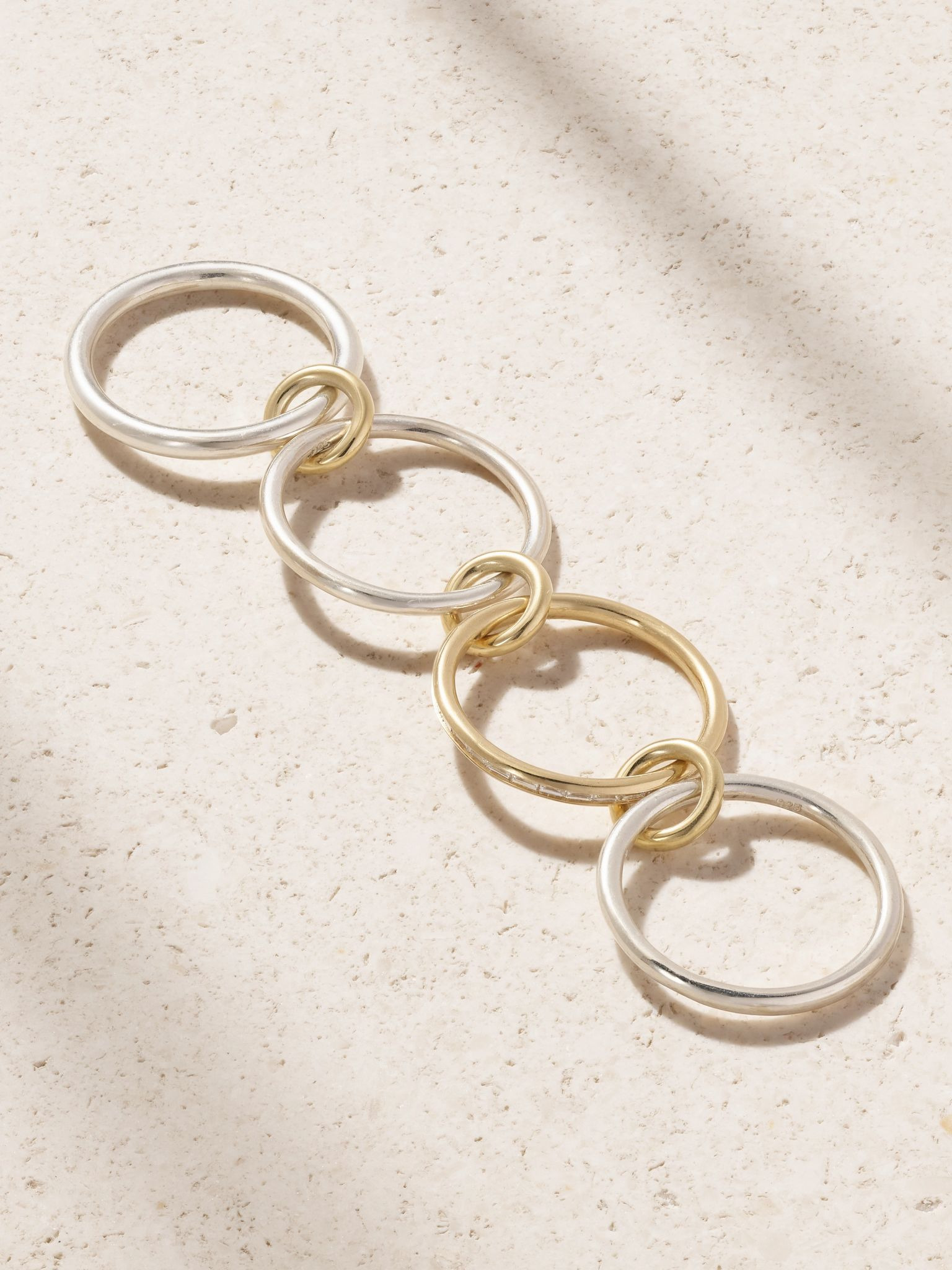 Kira sterling silver and 18-karat gold diamond ring Gold - 3
