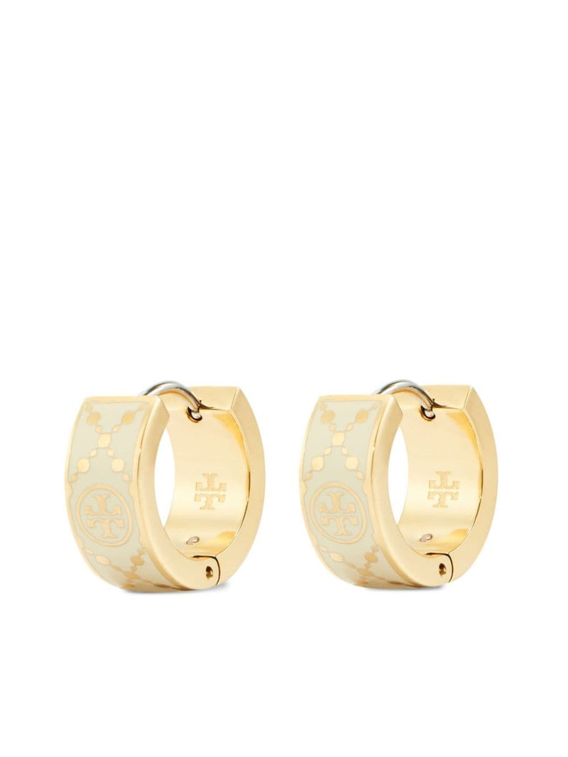 small T monogram hoop earrings 1