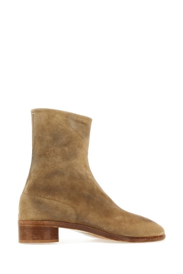 Beige suede Tabi ankle boots - 3