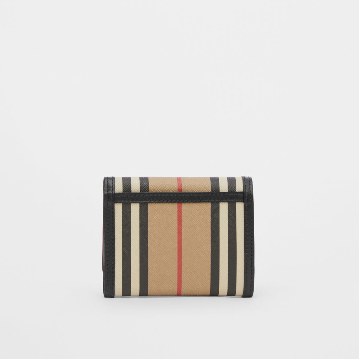 Small Icon Stripe E-canvas Folding Wallet - 4