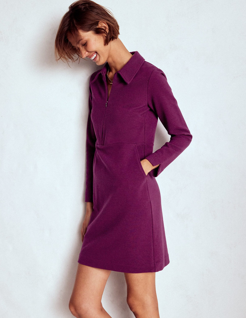 Cam Zip-up Ottoman Dress-Plum Jam 5