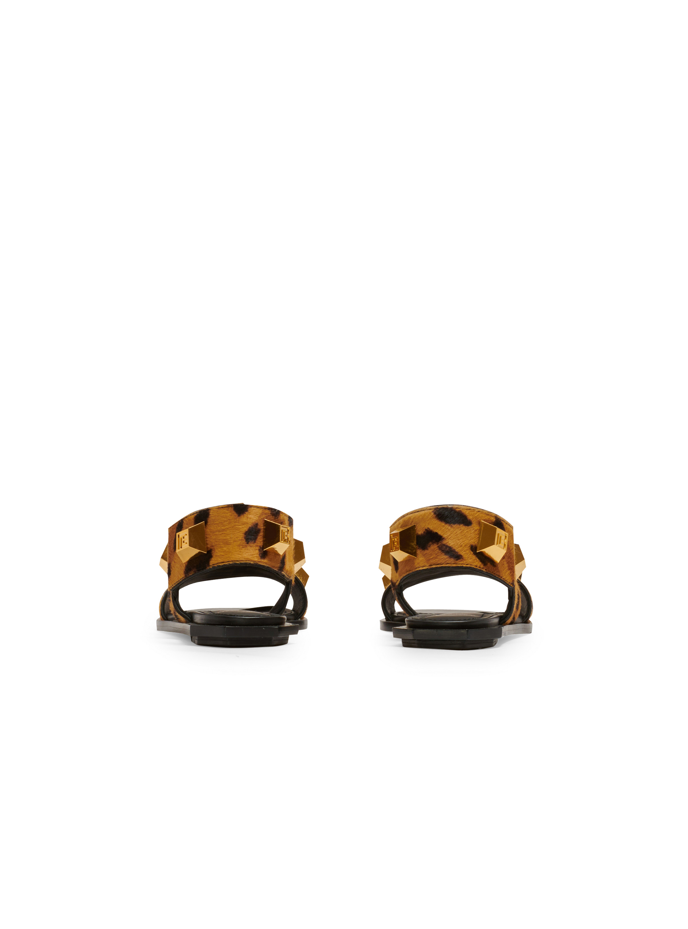 Ana flat mules in leopard-effect leather - 4