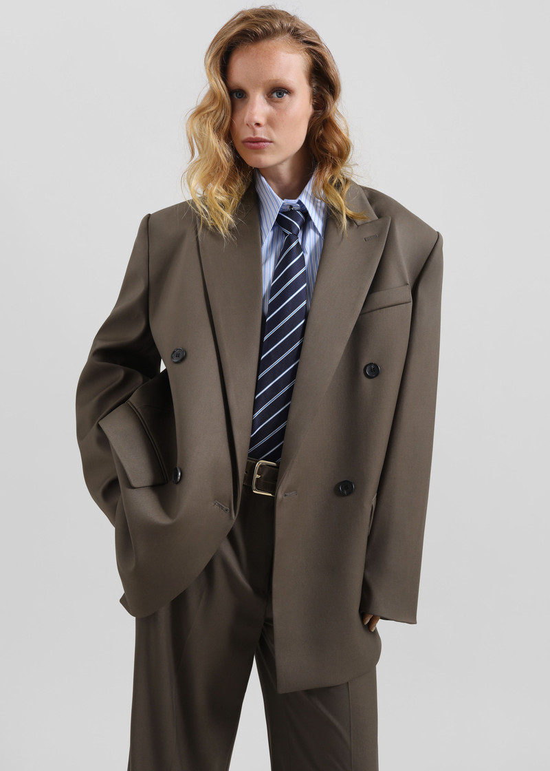 Pallen Double Breasted Blazer - Brown 15