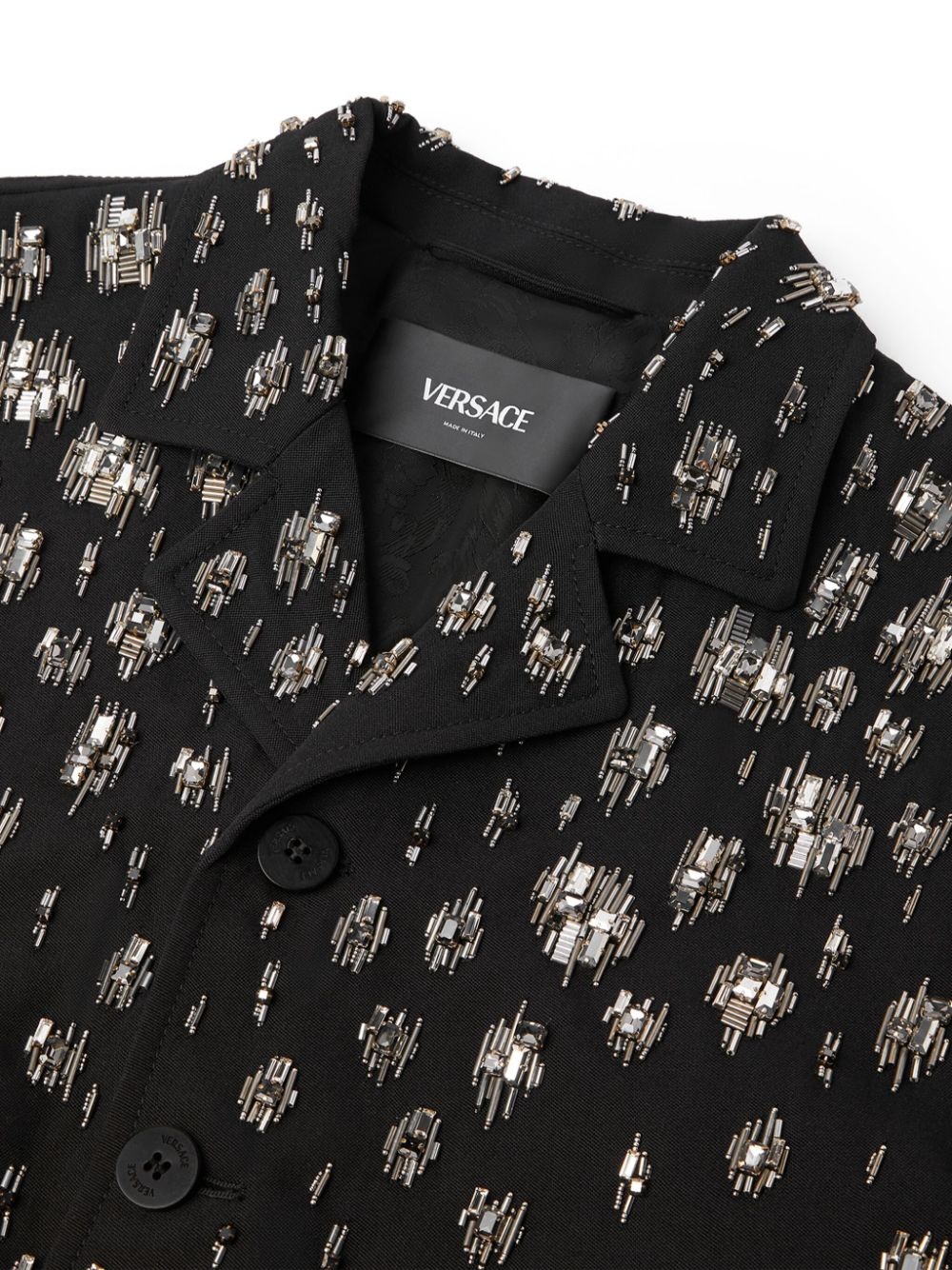 VERSACE crystal-embellished jacket farfetch REVERSIBLE