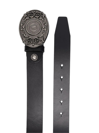 VERSACE JEANS COUTURE engraved-logo buckle belt outlook