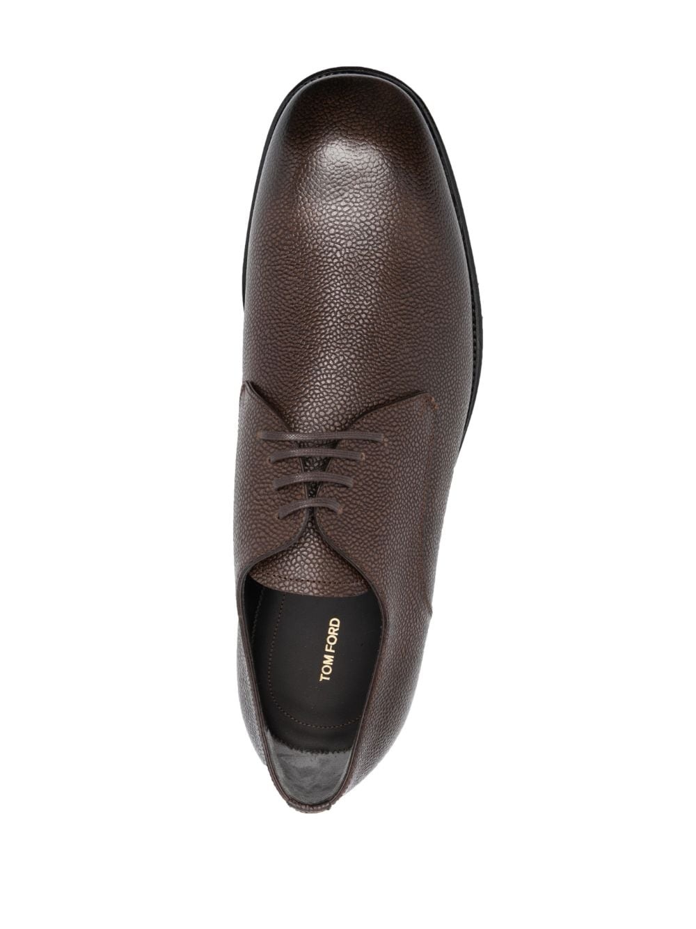 grained lace-up Derby shoes - 4