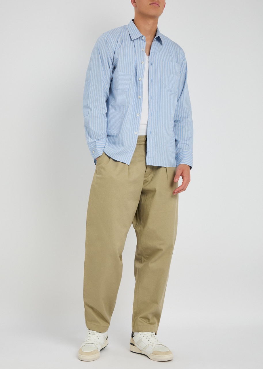 Universal Works Patched Striped Cotton-poplin Shirt - 4