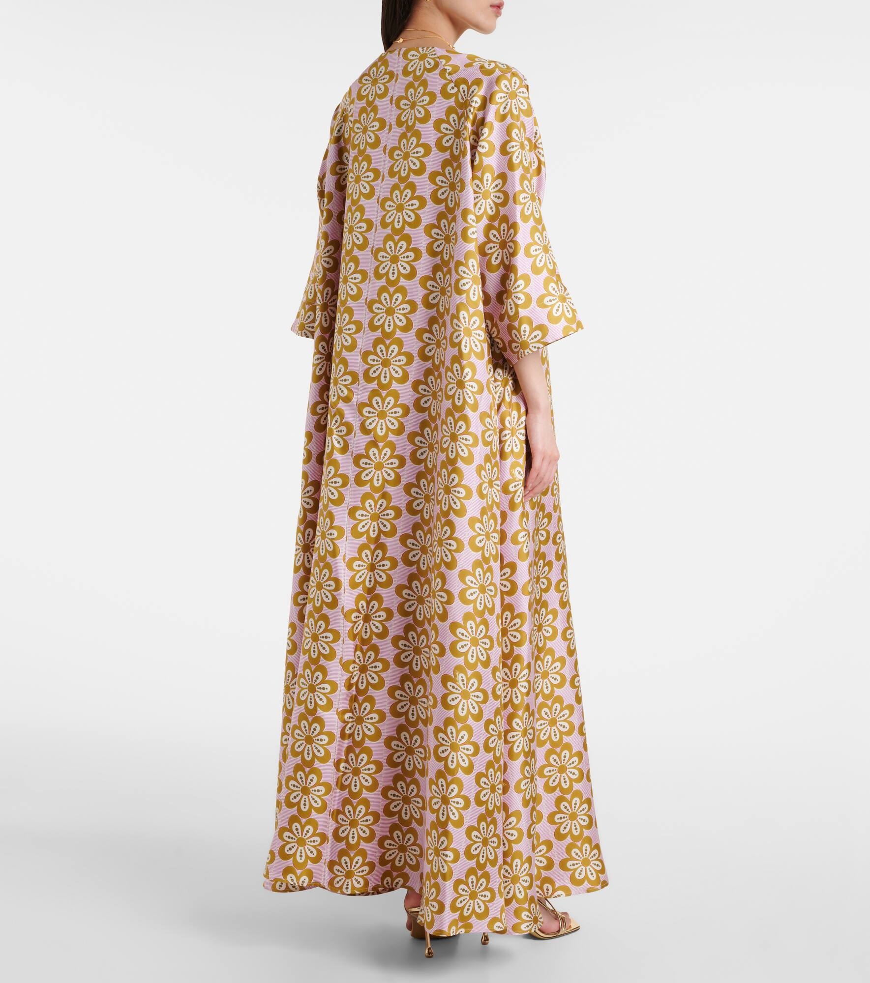 Muumuu printed silk twill maxi dress - 3
