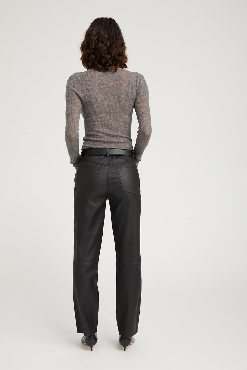 GREY TISSUE CASHMERE LONG SLEEVE BABY TEE 5