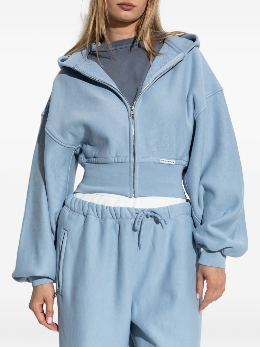 hooded zip-up top - 3
